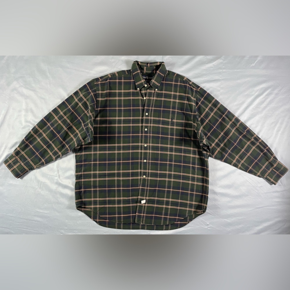 Polo Ralph Lauren Plaid Pocket Long Sleeve Big Oxford Shirt size XL